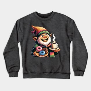 Coffee and Donut Gnome Crewneck Sweatshirt